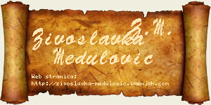 Živoslavka Medulović vizit kartica